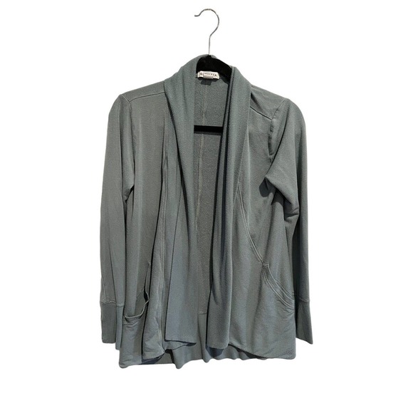 ATHLETA Womens Sweater PRANAYAMA Long Wrap Open Front Teal Green Sz XS - Picture 1 of 6